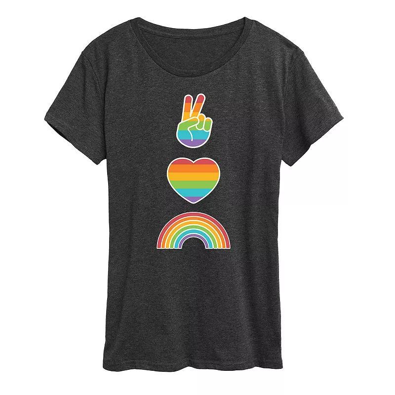 Womens Peace Love Pride Graphic Tee Product Image