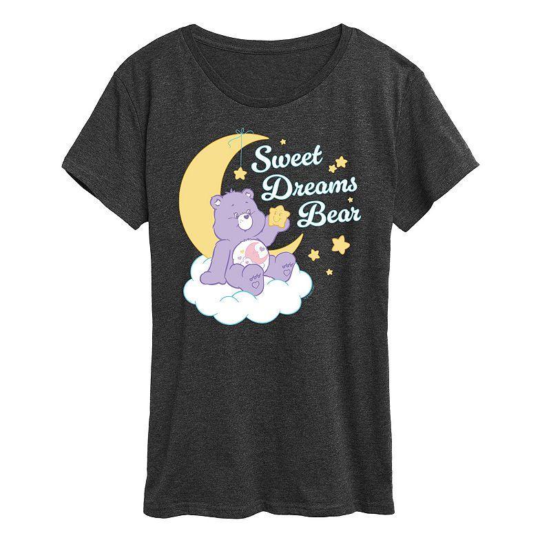 Womens Care Bears Sweet Dreams Bear Graphic Tee, Girls Grey Charcoalgray Product Image