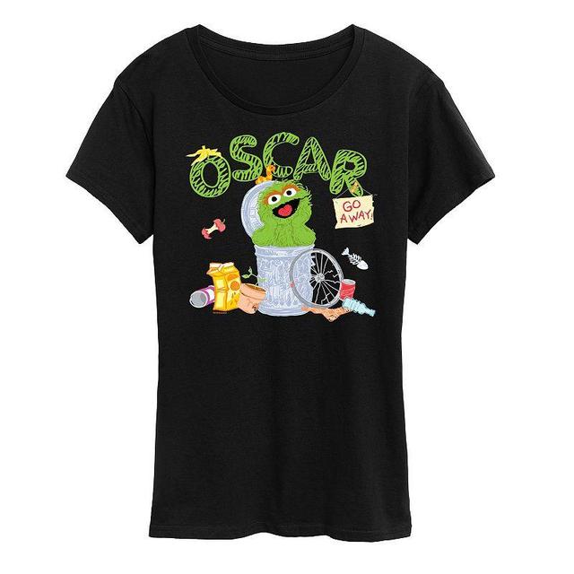 Womens Sesame Street Oscar Graphic Tee, Girls Heather Grey Product Image