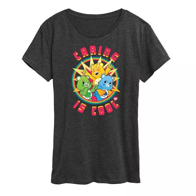 Womens Care Bears Caring Is Cool Graphic Tee Grey Product Image