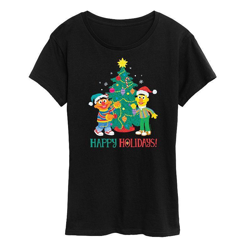 Womens Sesame Street Happy Holidays Graphic Tee, Girls Product Image