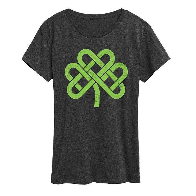 Womens Celtic Knot Shamrock Graphic Tee Heather Grey Product Image