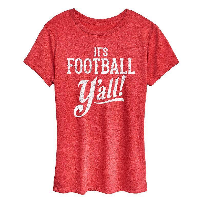 Womens Its Football Yall Graphic Tee Med Blue Product Image