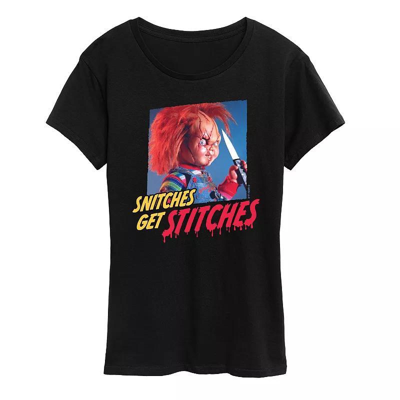 Womens Chucky Snitches Get Stitches Graphic Tee Product Image