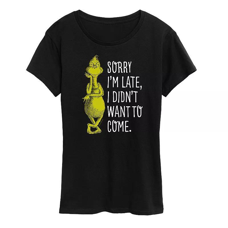 Womens Dr. Seuss The Grinch Sorry Im Late Graphic Tee, Girls Product Image