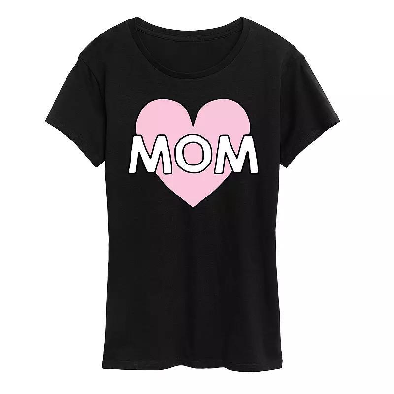 Womens Mom Heart Graphic Tee Product Image