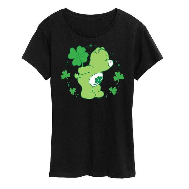 Womens Care Bears Shamrock Graphic Tee Black Product Image