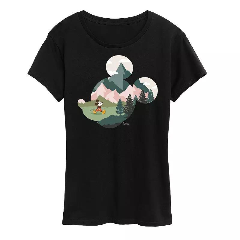 Disneys Mickey Mouse Womens Nature Fill Graphic Tee Product Image