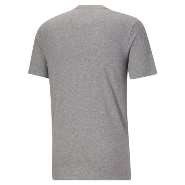 PUMA Classics Logo Men's T-Shirt in Medium Grey Heather/White Product Image