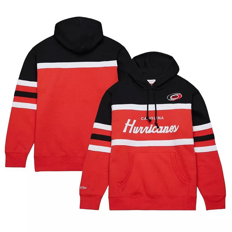 Mens Mitchell & Ness /Black Carolina Hurricanes Head Coach Pullover Hoodie Product Image