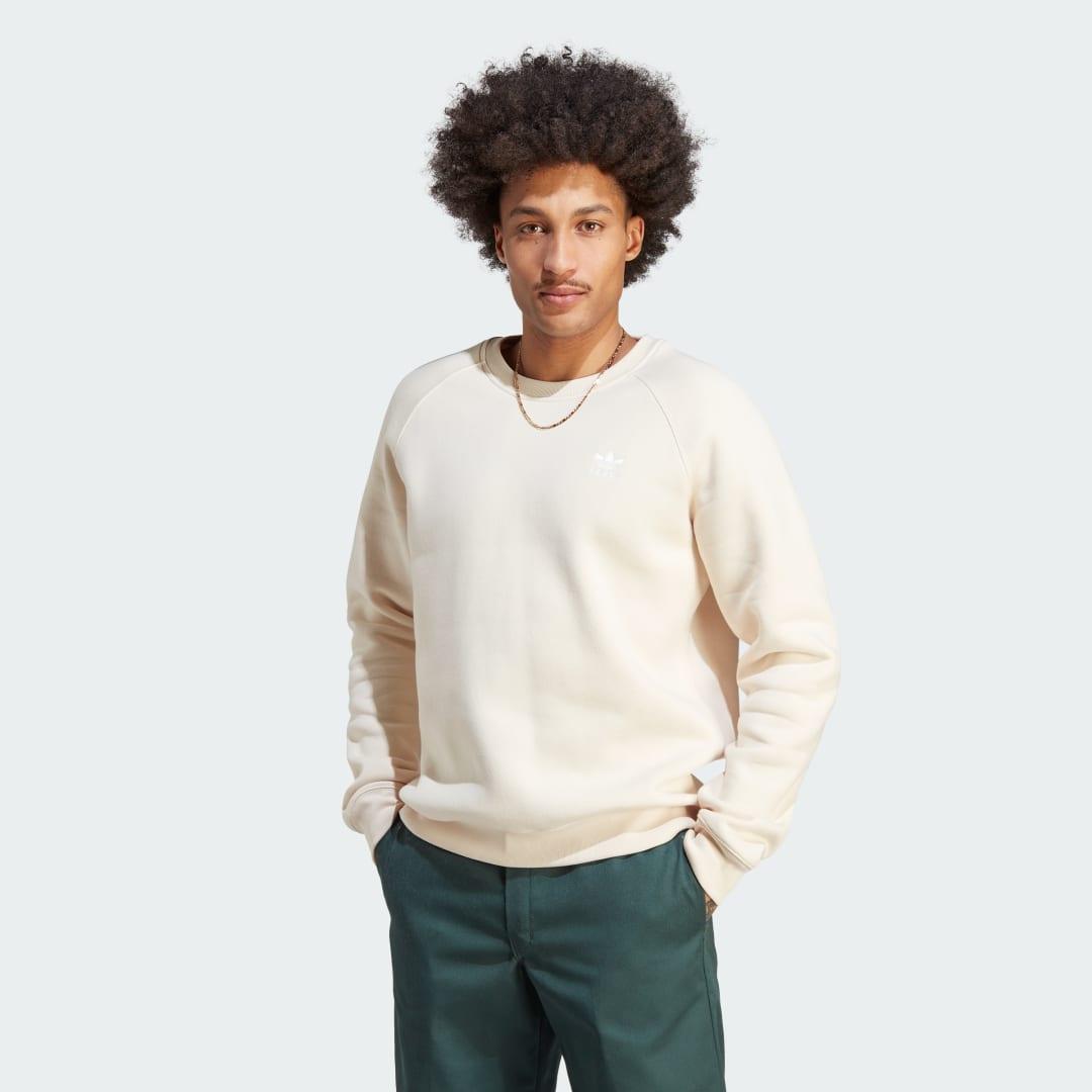 adidas Trefoil Essentials Crewneck Wonder White S Mens Product Image