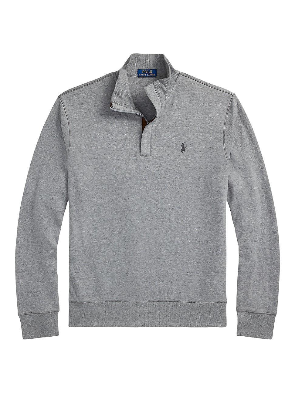 Mens Cotton Long-Sleeve Quarter-Zip Sweater Product Image