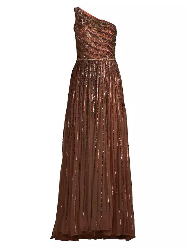 One-Shoulder Sequin Gown Product Image