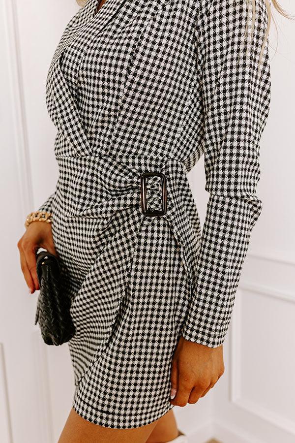 The Manhattan Houndstooth Dress In White Product Image