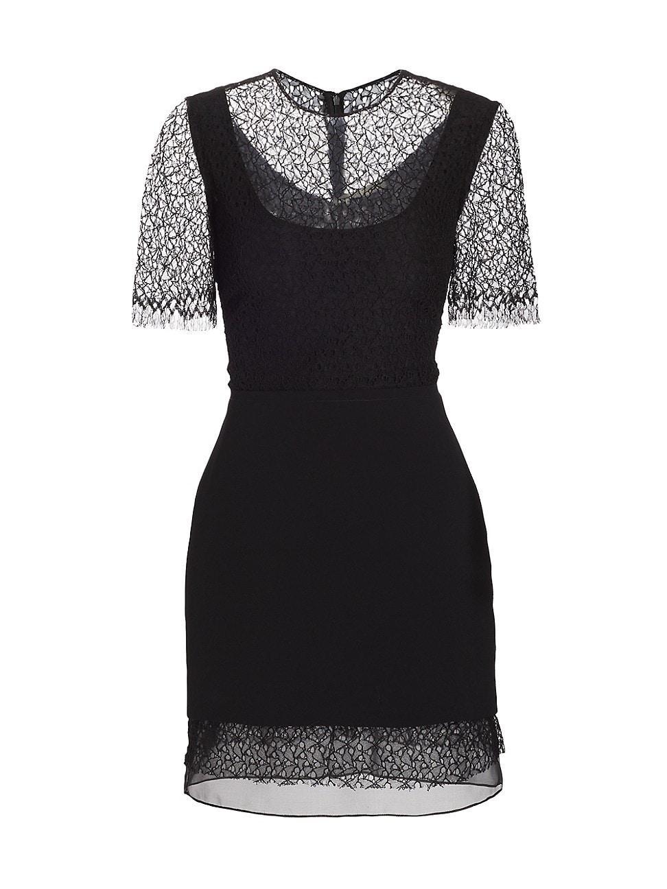 Womens Geometric Cotton-Blend Lace Layered Minidress Product Image