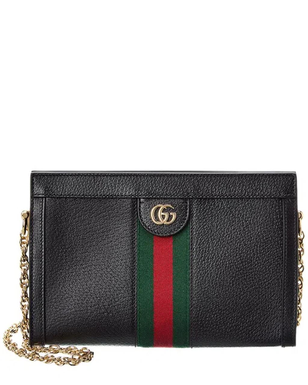 GUCCI Ophidia Small Leather Shoulder Bag In Black Product Image