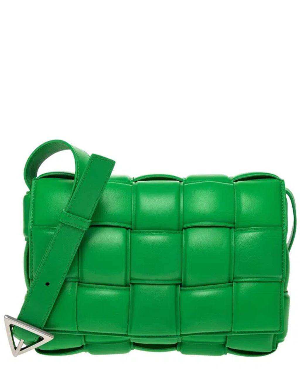 The Cassette Padded Leather Crossbody Bag In Green product image