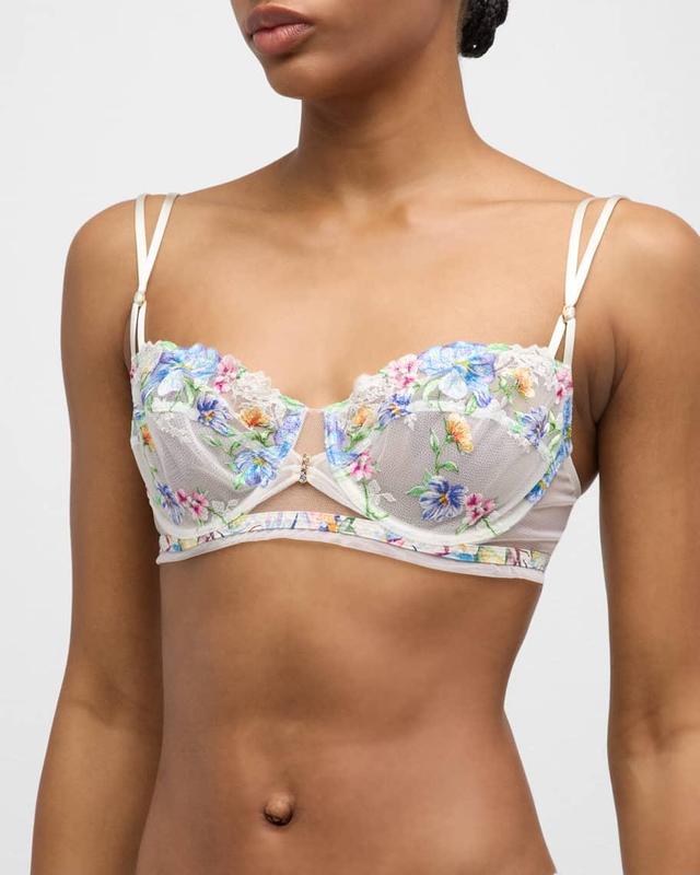 Baisers Legers Embroidered Tulle Demi Bra Product Image