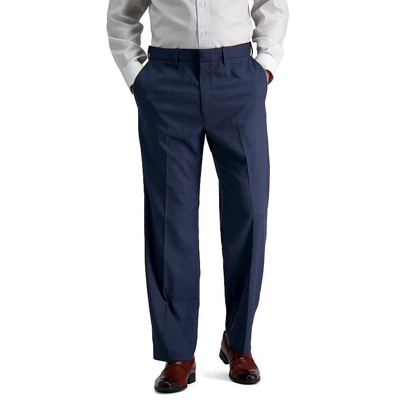 Mens J.M. Haggar Premium Classic-Fit Flat-Front Stretch Suit Pants Blue Grey Product Image