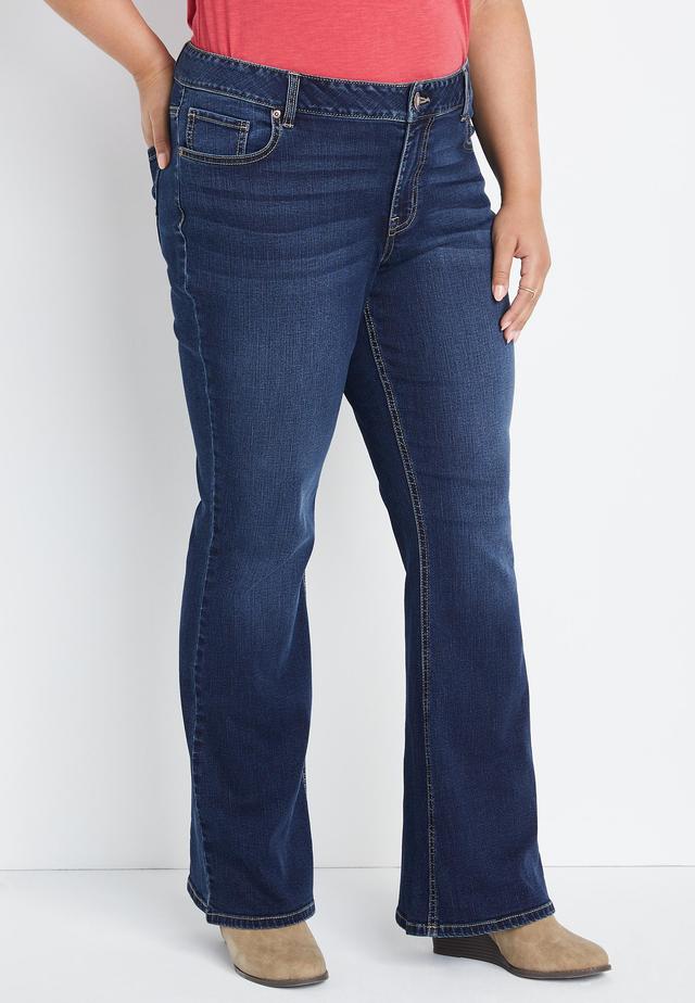 Maurices Plus Size Jeans Womens Jeans Classic Flare Mid Rise Jean Denim Product Image