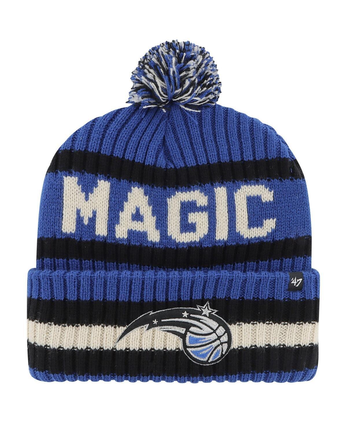 Mens 47 Brand Blue Orlando Magic Bering Cuffed Knit Hat with Pom Product Image