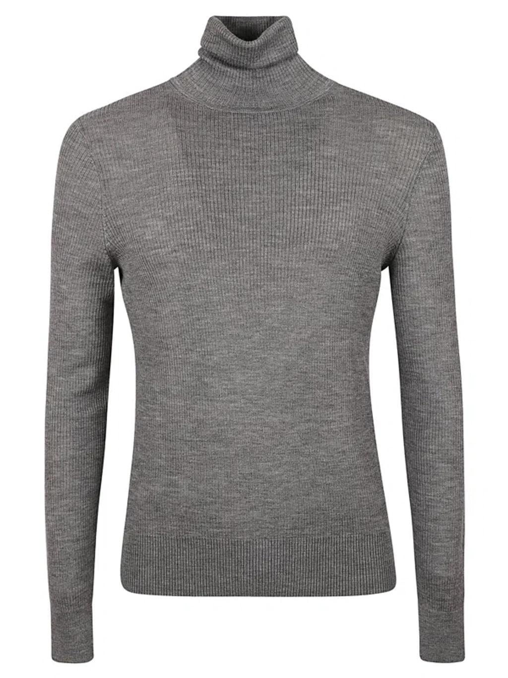 Turtleneck Sweater In Grey Product Image