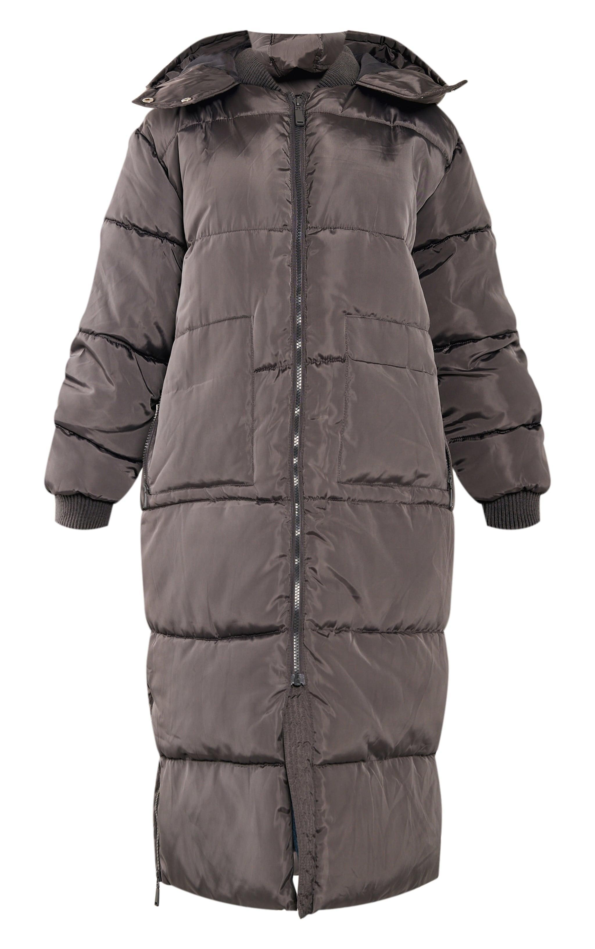 Petite Charcoal Long Puffer Coat Product Image