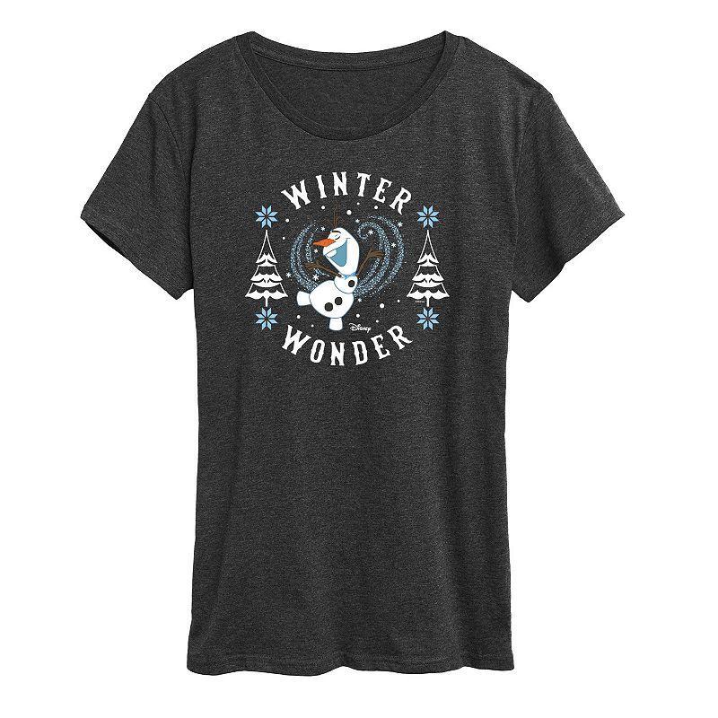 Disneys Frozen 2 Womens Winter Wonder Graphic Tee, Girls Blue Product Image