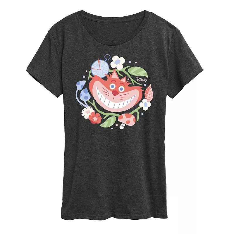 Disneys Alice in Wonderland Cheshire Cat Womens Circle Graphic Tee Product Image