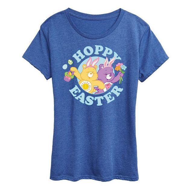 Womens Care Bears Hoppy Easter Graphic Tee Grey Royal Blue Product Image