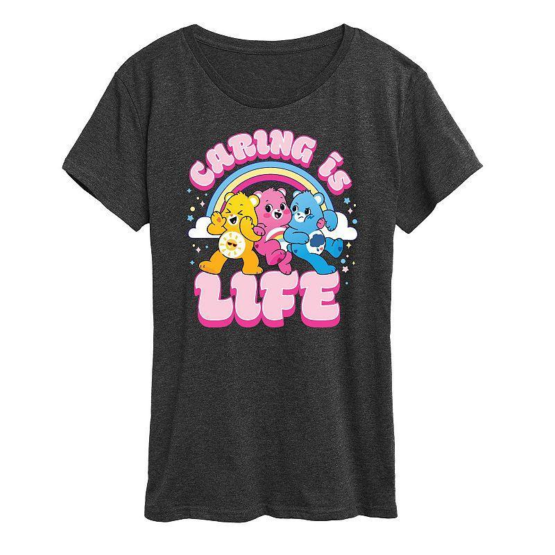 Womens Care Bears Caring Is Life Graphic Tee Grey Product Image