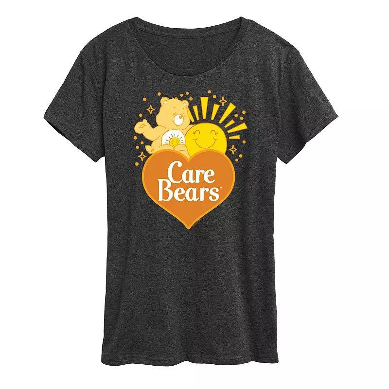 Womens Care Bears Funshine Logo Graphic Tee Grey Royal Blue Product Image