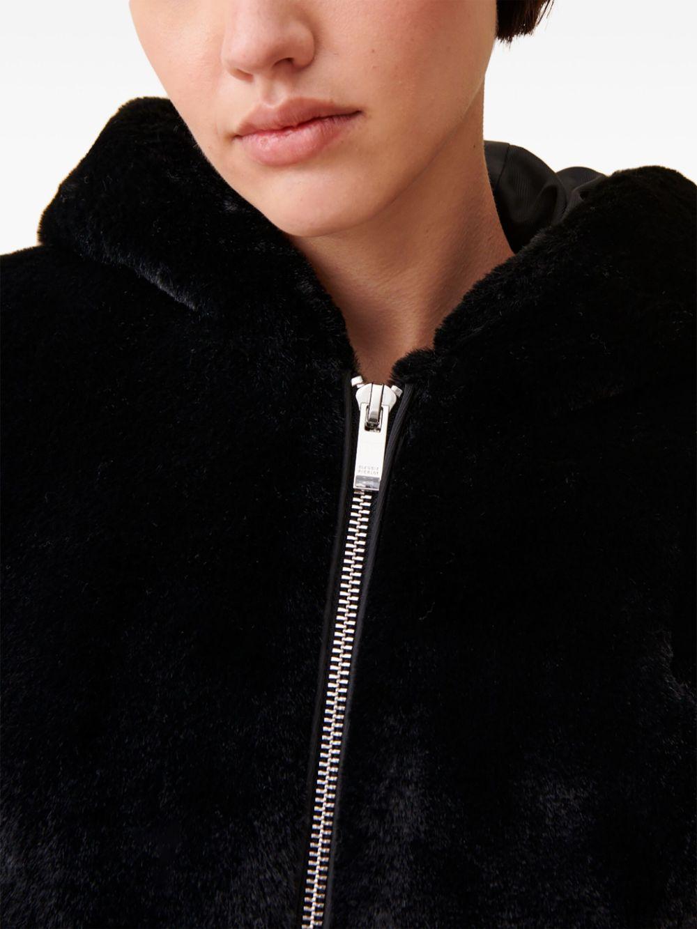 hooded faux-fur jacket Product Image