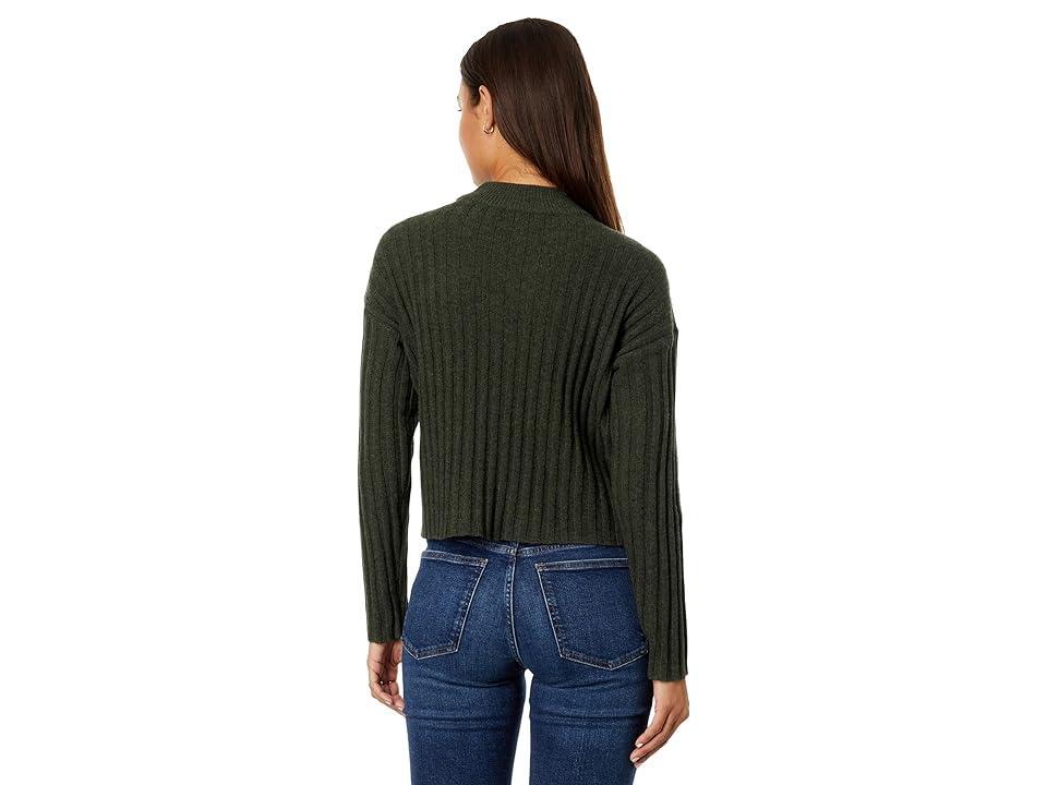 Madewell Mockneck Crop Sweater (Heather Dark Forest) Women's Sweater Product Image