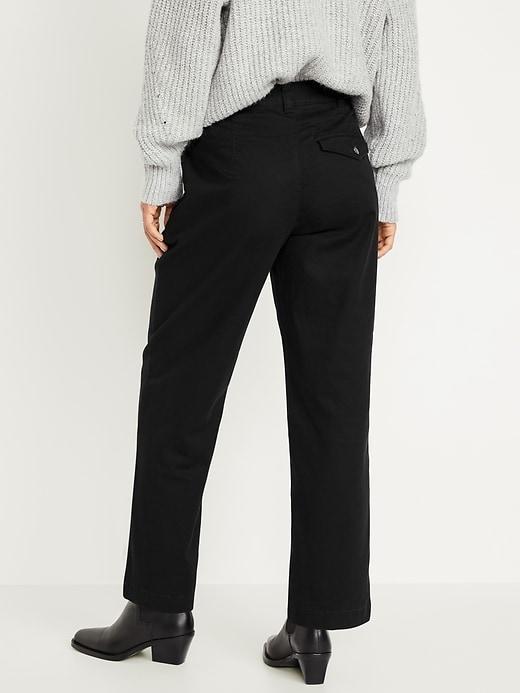 High-Waisted Chino Ankle Pants Product Image