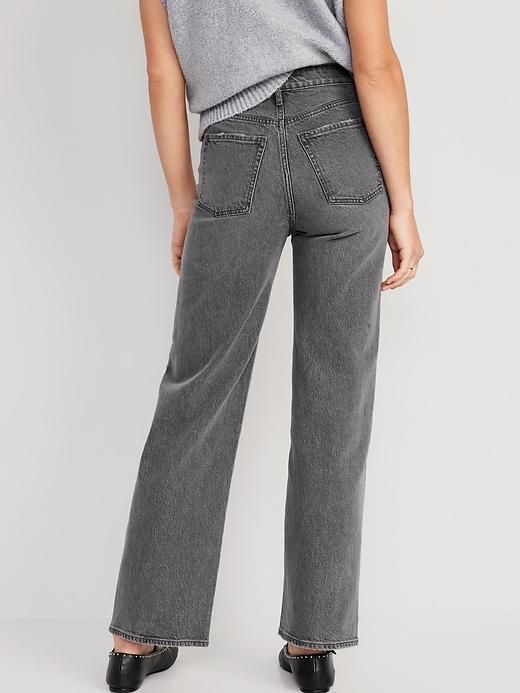 Extra High-Waisted Button-Fly Wide-Leg Jeans Product Image