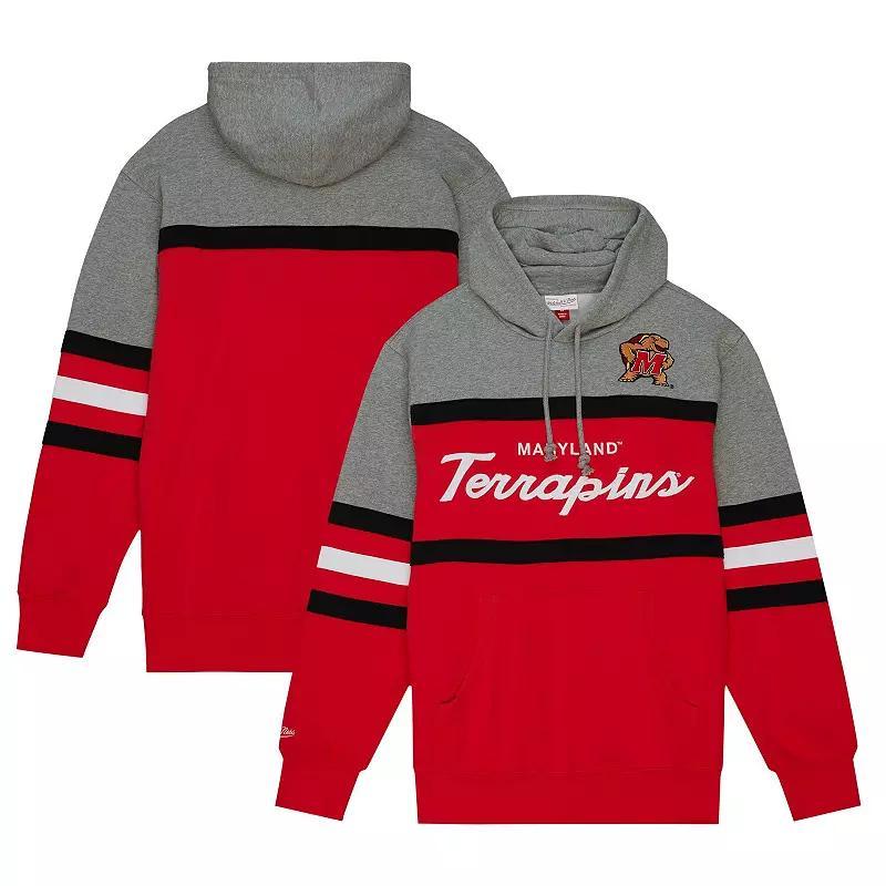 Mens Mitchell & Ness Red Maryland Terrapins Head Coach Pullover Hoodie Product Image