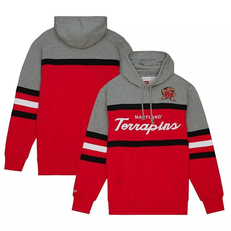 Mens Mitchell & Ness Red Maryland Terrapins Head Coach Pullover Hoodie Product Image