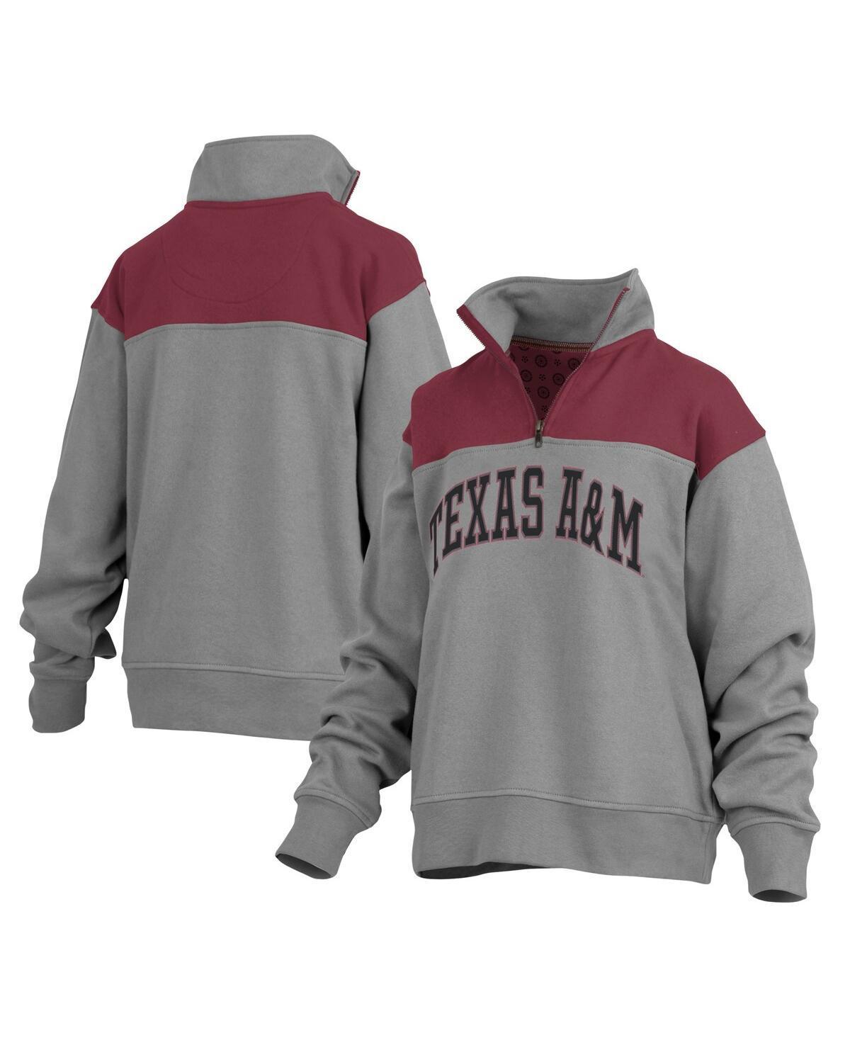 Womens Pressbox Gray Texas A&M Aggies Avon Fleece Quarter-Zip Jacket Product Image