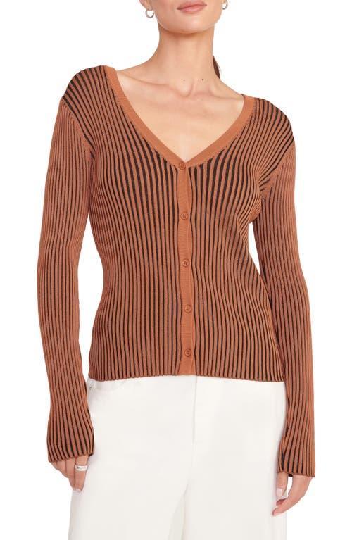 Womens Fitted Rib-Knit Cardigan Product Image