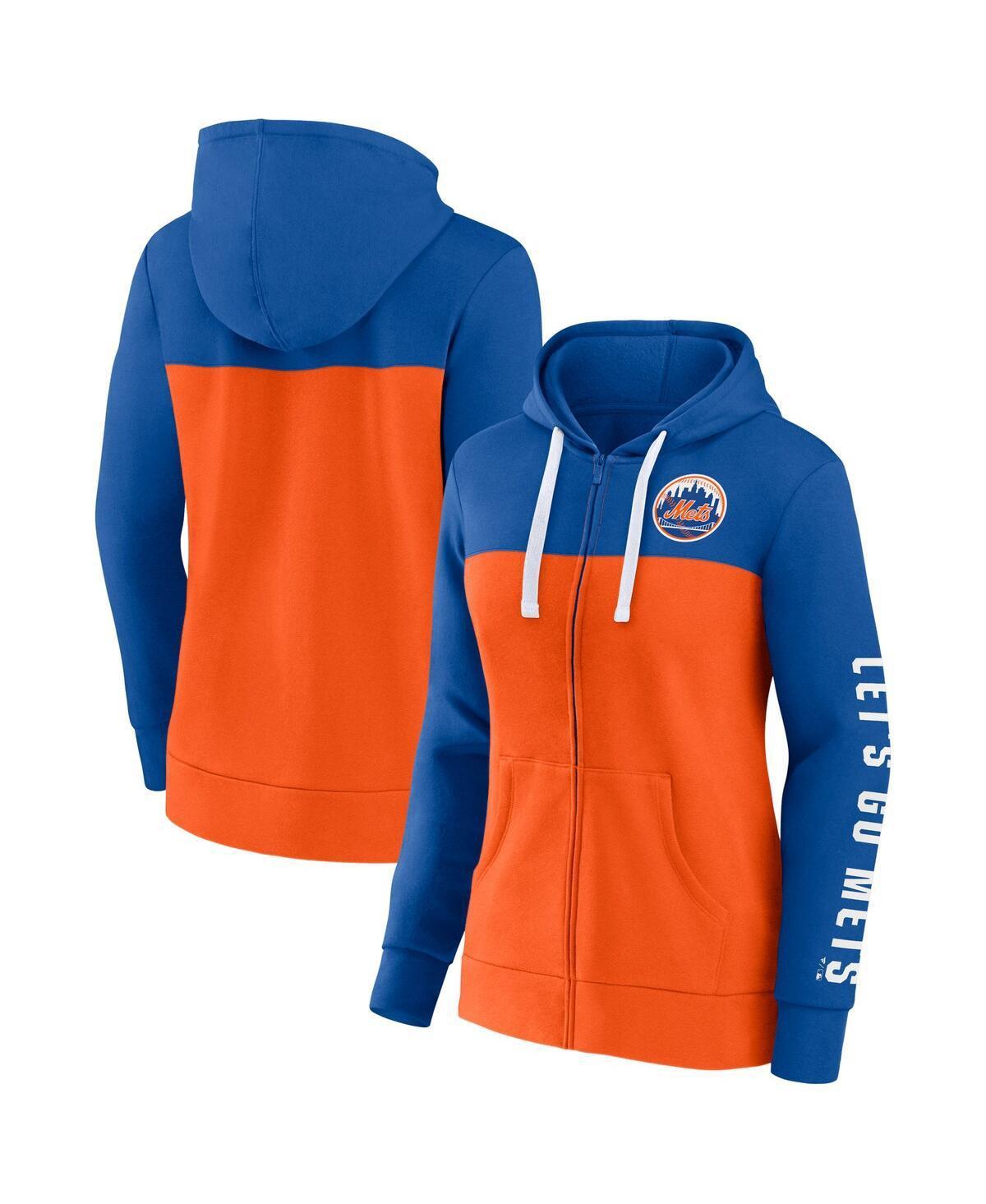 Womens Fanatics Branded Royal/Orange New York Mets Take The Field Colorblocked Hoodie Full-Zip Jacket Product Image