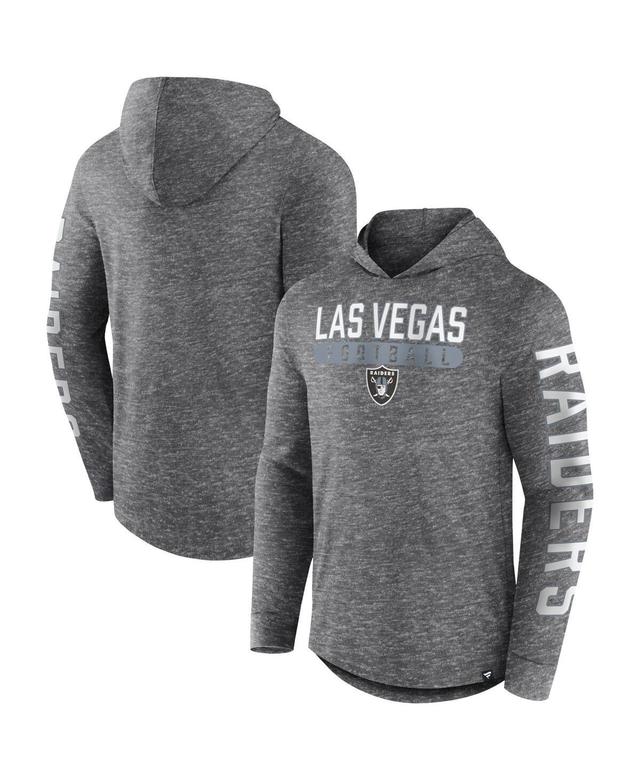 Mens Fanatics Branded Heather Charcoal Las Vegas Raiders Pill Stack Long Sleeve Hoodie T-Shirt Product Image