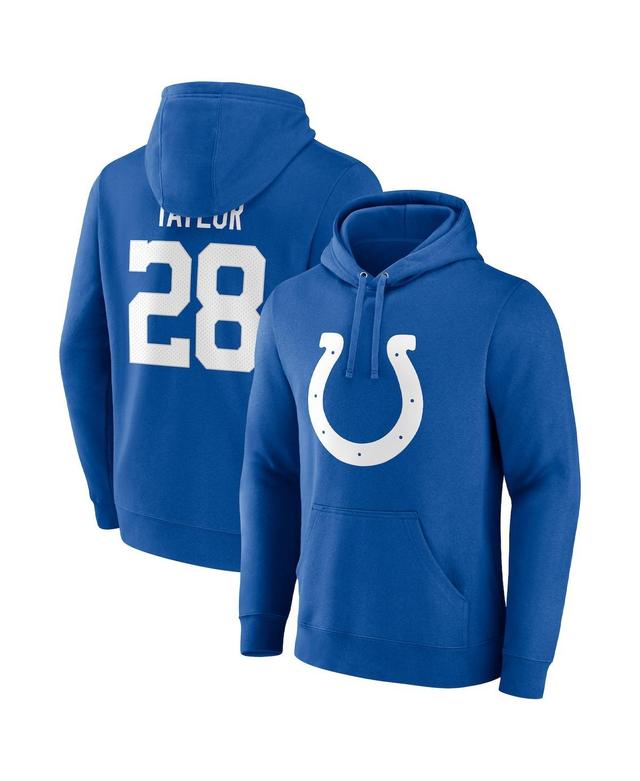 Mens Fanatics Jonathan Taylor Royal Indianapolis Colts Player Icon Name and Number Pullover Hoodie Product Image