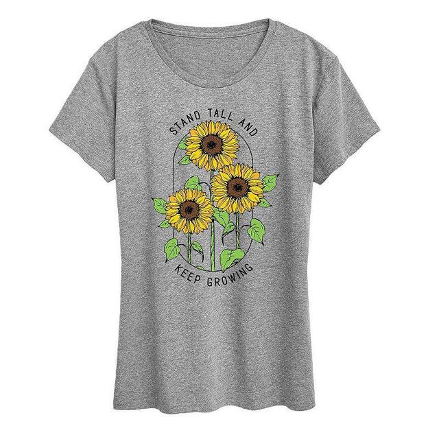 Womens Sunflower Quote Graphic Tee, Girls Grey Gray Product Image