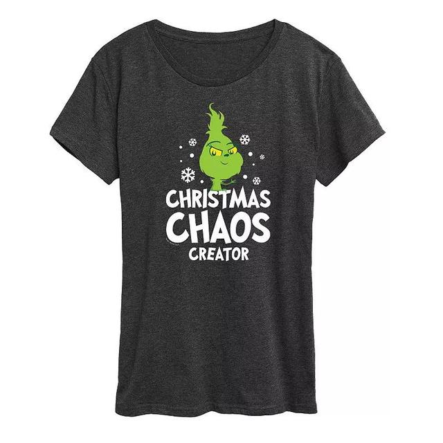 Womens Dr. Seuss Little Grinch Chaos Creator Graphic Tee, Girls Grey Heather Product Image