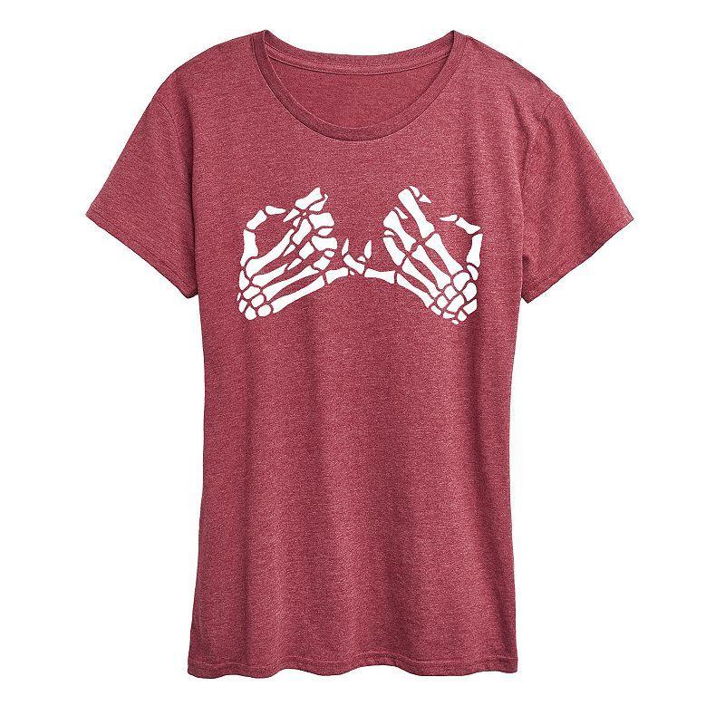 Womens Pinky Promise Skeletons Graphic Tee Product Image