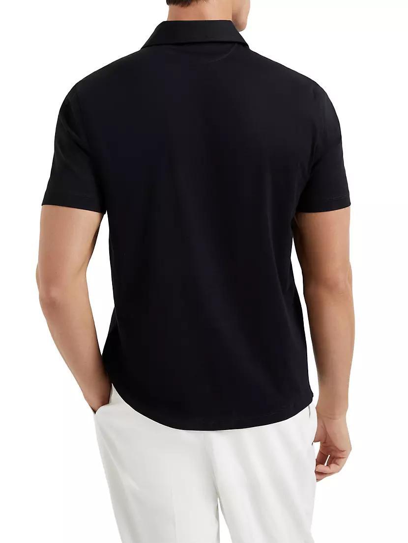 Cotton Jersey Basic Fit Polo with Shirt Style Collar Product Image