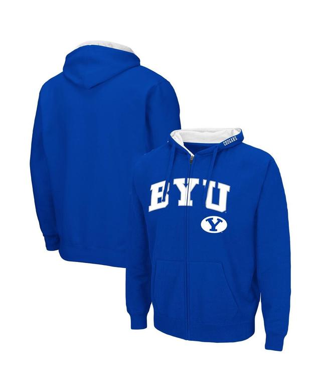 Mens Colosseum Royal Byu Cougars Arch & Team Logo 3.0 Full-Zip Hoodie Product Image