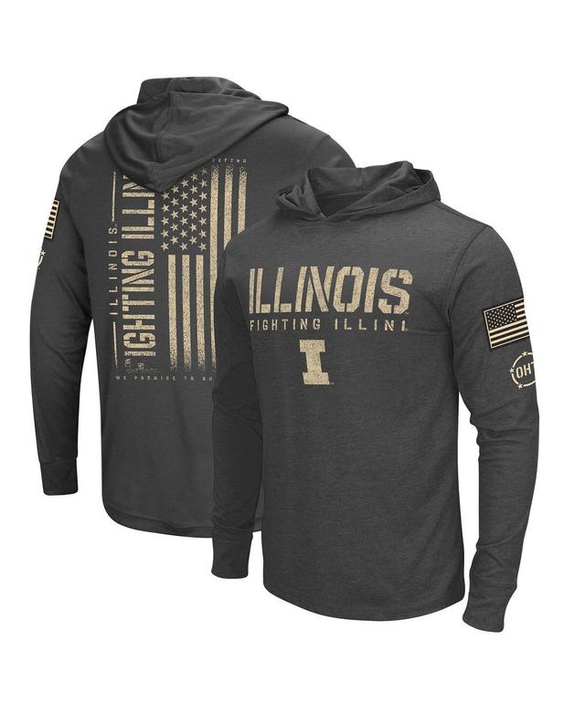 Mens Colosseum Charcoal Distressed Illinois Fighting Illini Team Oht Military-Inspired Appreciation Hoodie Long Sleeve T-shirt Product Image