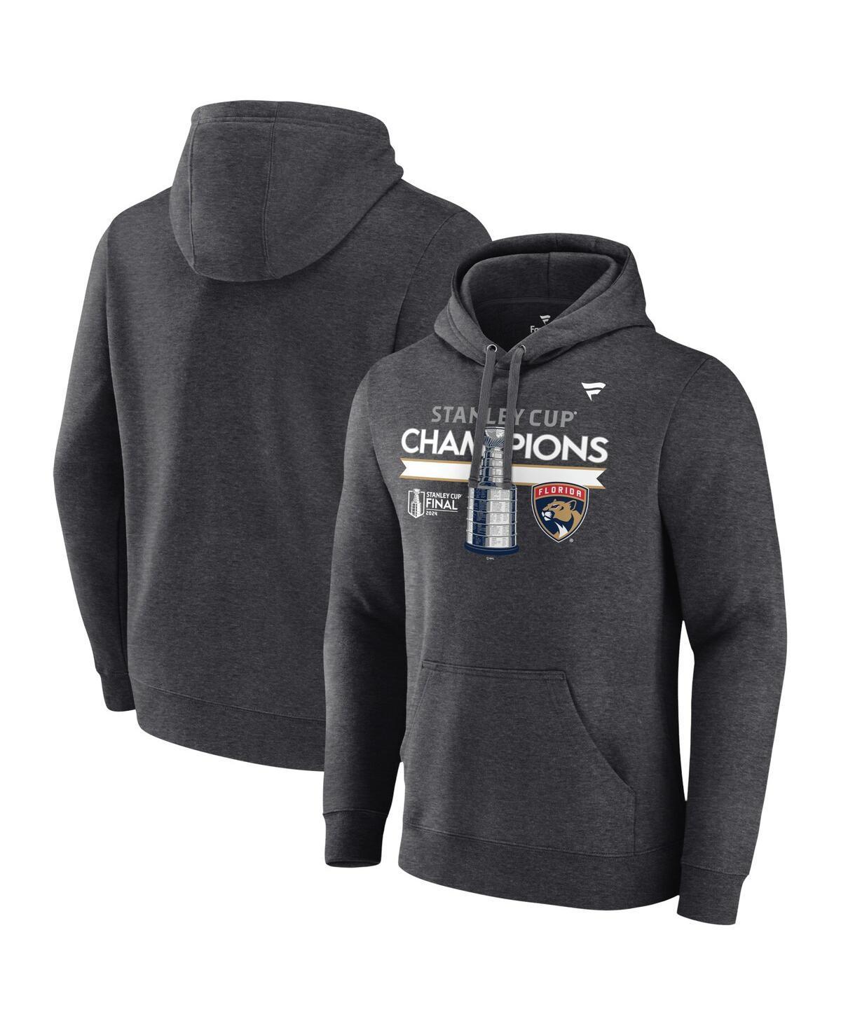 Fanatics Mens Heather Charcoal Florida Panthers 2024 Stanley Cup Champions Locker Room Fleece Pullover Hoodie product image